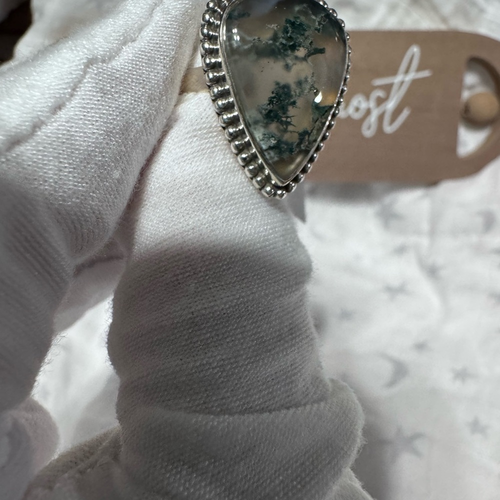 Moss Agate Ring - Picture 2 of 4